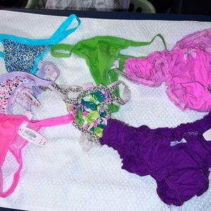 Victorias Secret XS panty lot 6 V string and 2 cheeky NWT